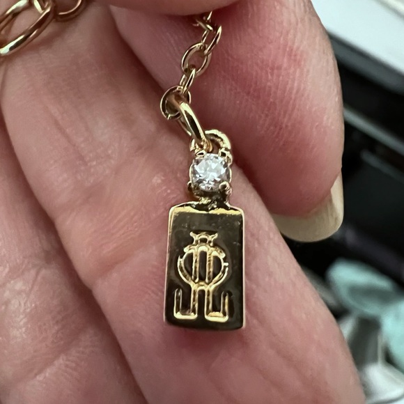 JLO Jennifer Lopez Rhinestone Open Circle Station Necklace - Picture 4 of 5